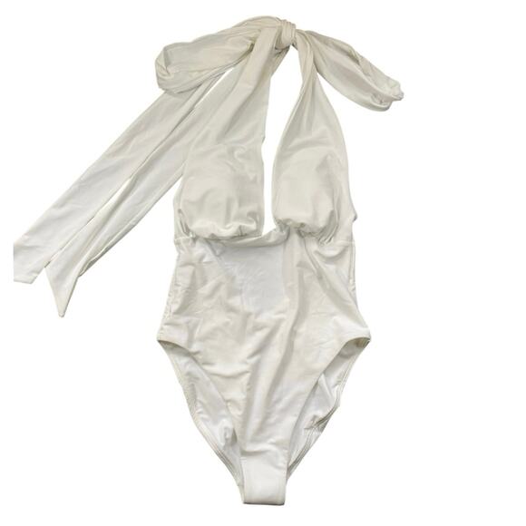 Express Other - Express Body Contour One-Piece Neck Tie Swimsuit NWT - M